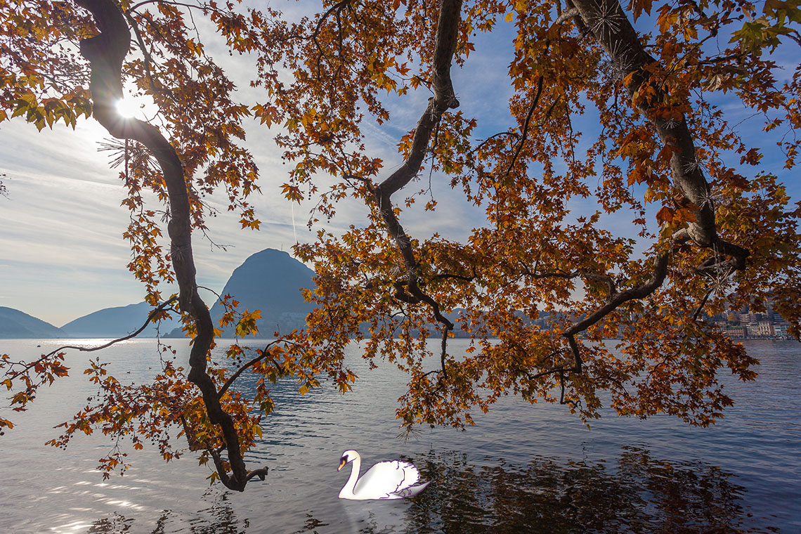 Indahnya pemandangan alam Lugano, Switzerland saat musim gugur akan membuatmu kagum.