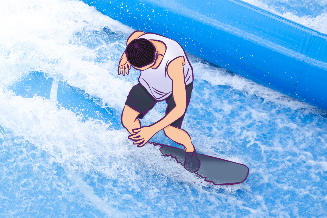 Tidak perlu pergi ke pantai, kamu juga bisa berselancar di Splash-N-Surf.