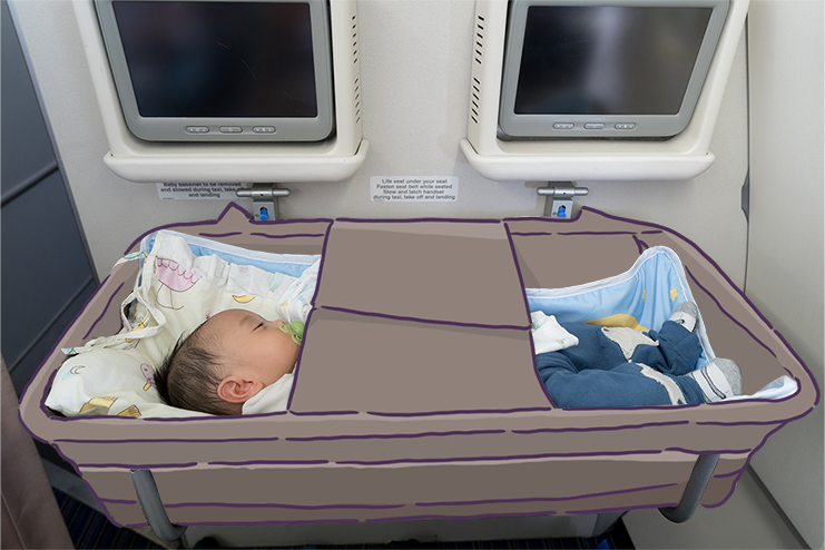 Jadikan penerbangan jauh bersama si kecil terasa lebih mudah dengan memesan baby bassinet.