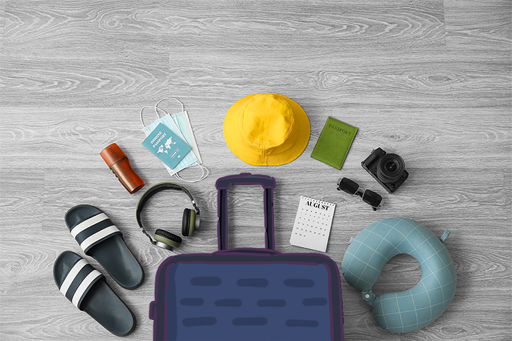 Travel necessities seperti bantal leher dan noise-canceling headphone akan berguna untuk memaksimalkan kenyamananmu di dalam pesawat.