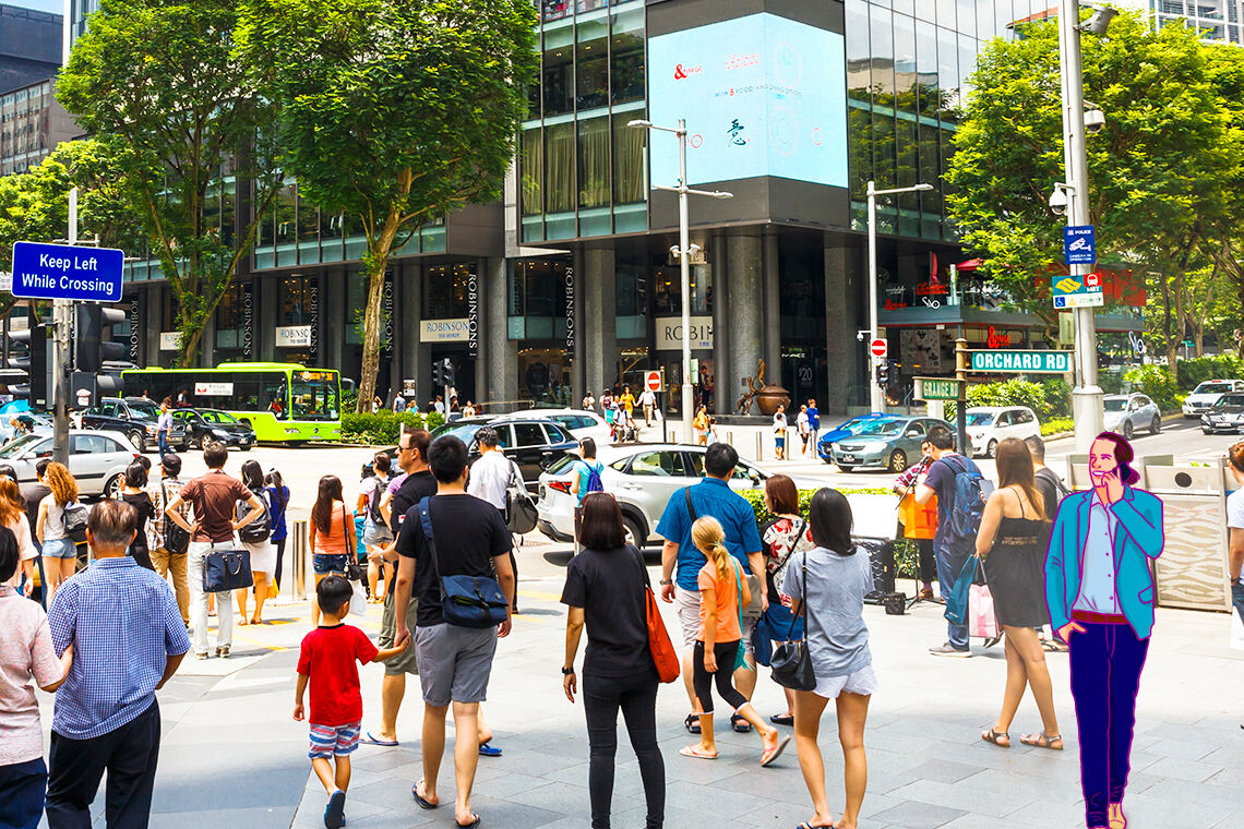 Berjalan kaki di singapura