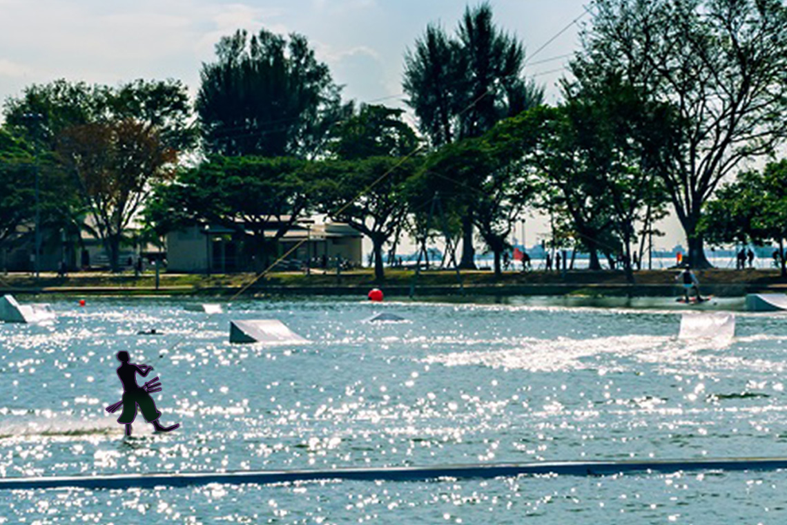 Dengan karakter Zoro yang suka berolahraga, wakeboarding bisa menjadi salah satu opsi kegiatan seru untuknya di Singapura.