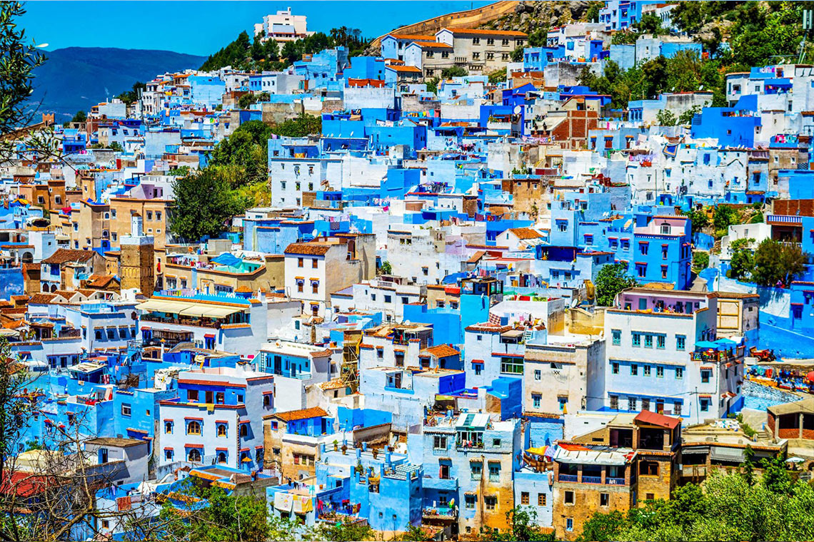 Chefchaouen, kota biru yang dikenal sebagai salah satu kota terindah di dunia.